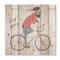 Designart - Hipster Man On A Bicycle - Children's Art Print on Natural Pine Wood